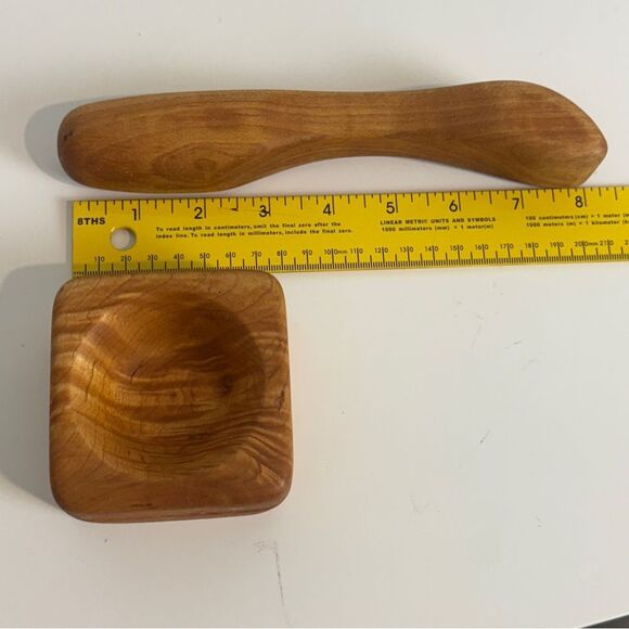 Handmade Wooden Mortar & Pestle Set - Picture 6 of 7